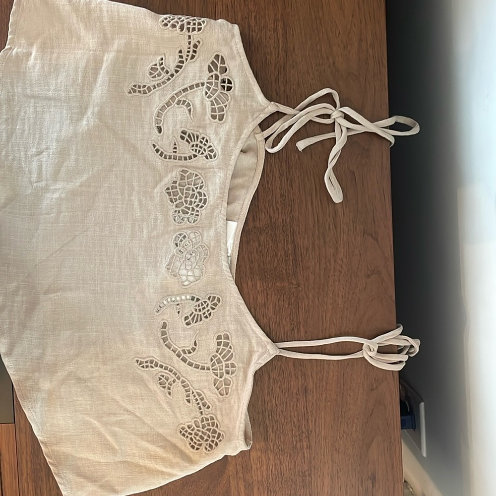 H & M Beachwear Top, tan, size small, NWT